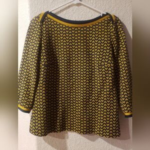 Boden Yellow and Navy Knit Sweater